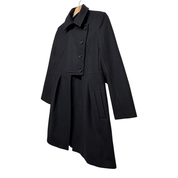 NICOLE FARHI Wool Trench Coat Navy 10 - Picture 6 of 12